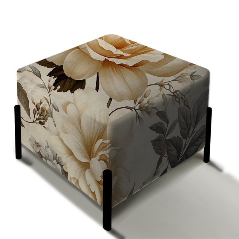 Beige rétro de style maison de campagne harmonie avec repose-pieds carré