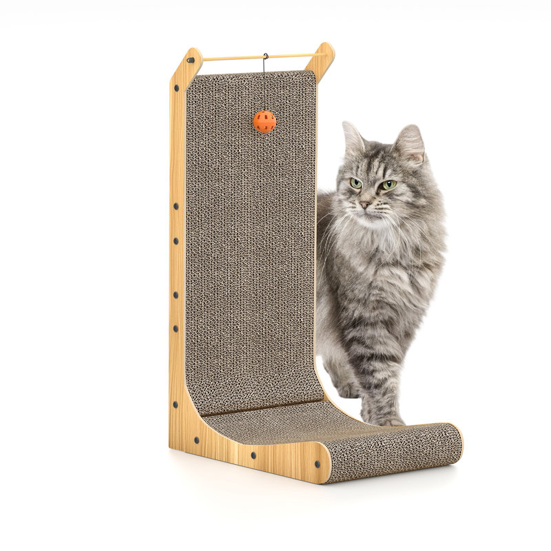 Cat Scratcher Cat Scratching Board Cardboard Wall & Corner Pet Furniture, Grey, 68cm H x 29cm W x 42cm D