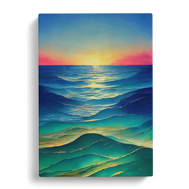 Watercolour Seascape Vol.7 - Wrapped Canvas, 60cm H x 40cm W x 3cm D