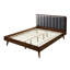 Structure de grand lit avec aspect Mid-Century, structure en bois massif, aucun sommier tapissier requis, taille des pieds de ton doré: support à lattes en bois d'hévéa, pieds en métal, facile à assembler