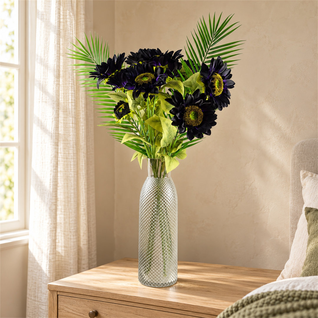 100 cm H Artificial Faux Floral in Glass Vase