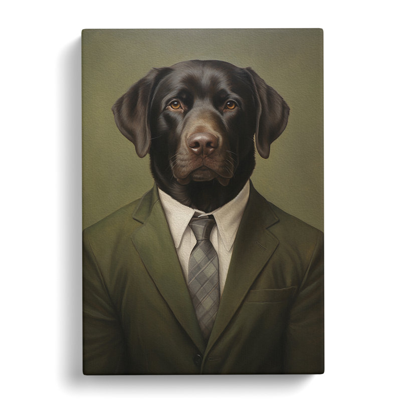 Labrador Retriever In A Suit No.3 - No Frame Print, 60cm H x 40cm W x 3cm D