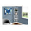 Bibliothèque, bibliothèque, étagère, d'angle, 4 niveaux, H 62 po, bureau, métal stratifié, transitionnel