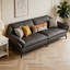Canapé modulaire en cuir véritable gris foncé-129490929