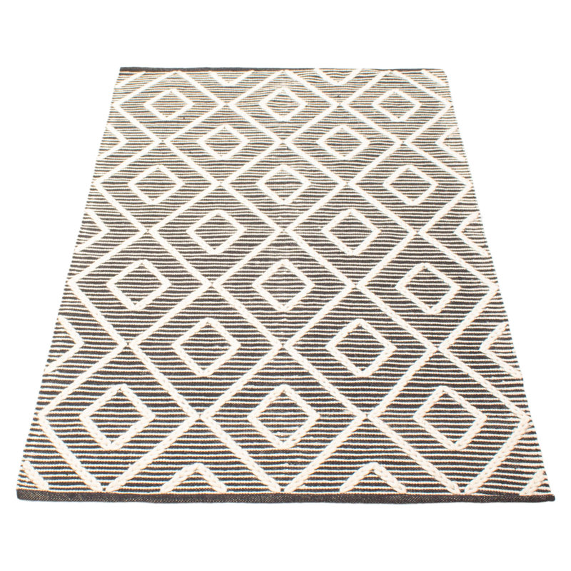 Tapis noir unique 4 pi 9 po x 7 pi 9 po Sienna