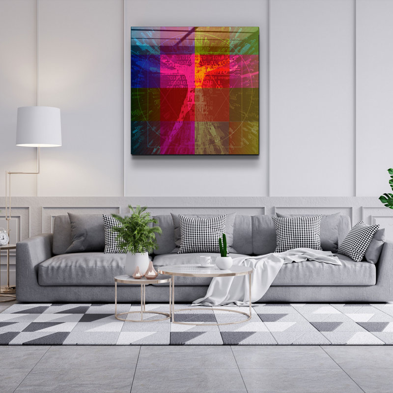 Stunning Decorative Tempered Glass Painting, 19.7 x 19.7 Inches | 100% Tempered Glass, Thickness: 0.16 Inches | UV Printing for Vibrant Colors | Perfect for Home Décor, Living Room or Office Wall Art