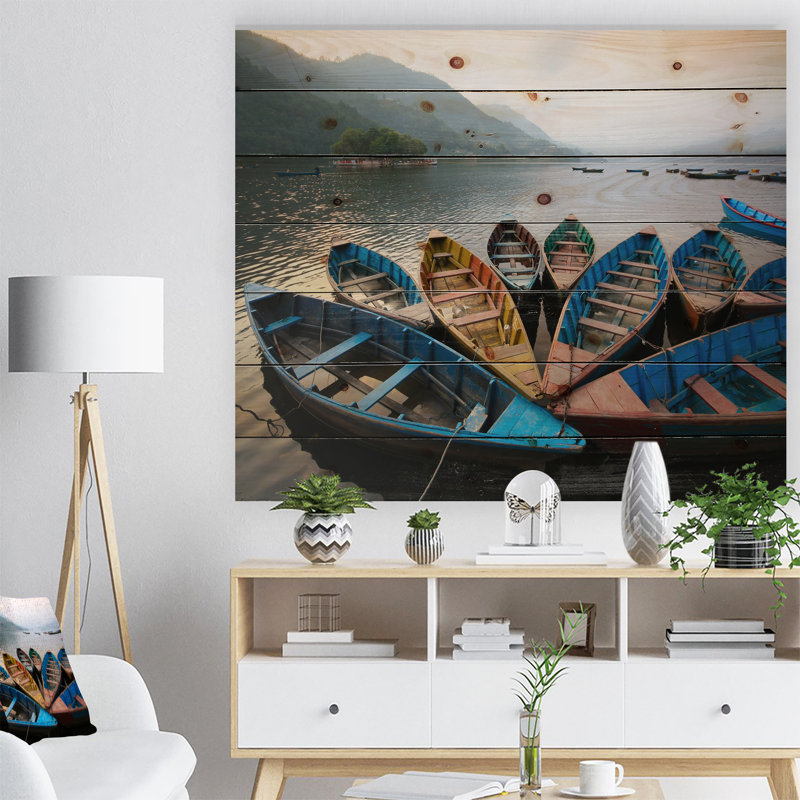 " Beautiful Boats ", Wood, 30" H x 40" W x 1.5" D