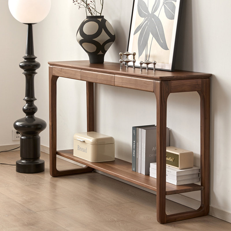 Console brune de style chinois simple et moderne, H 31,5 po x l 59 po x P 13,8 po
