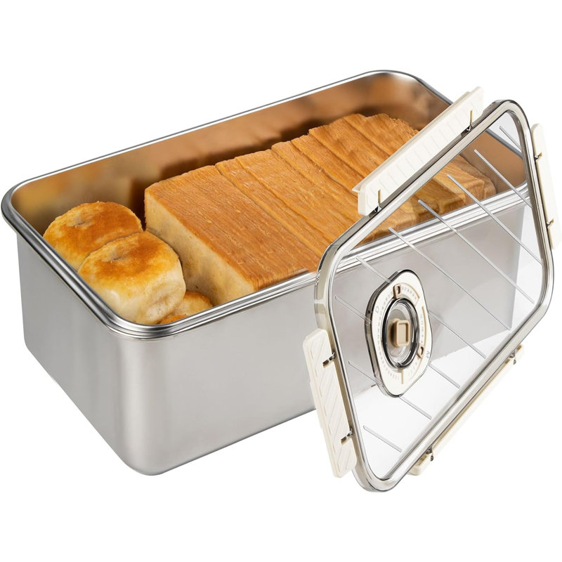 Boîte à pain hermétique en acier inoxydable de 1,5 gallon avec cadran de la date de fraîcheur, contenant de grande capacité de 5,8 litres pour le pain