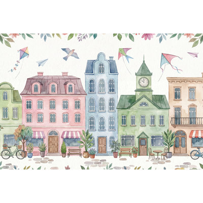 Papier peint pastel décoratif mural rétro amovible