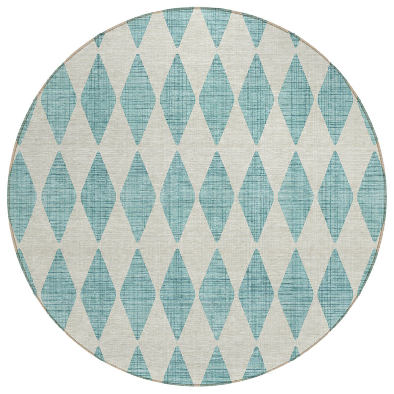 Tapis rond bleu 8 po