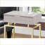 Table basse beige aspect marbre avec base en métal doré et tiroir de rangement pour le salon et la chambre à coucher
