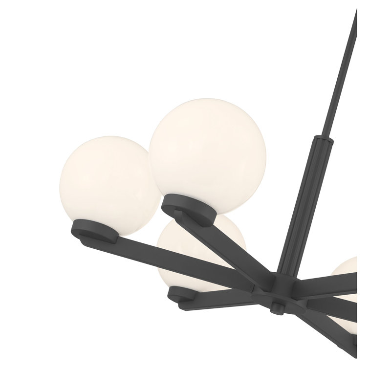 Lustre 8 lumières Ahadzi, Noir mat, Six lumières, H 51,75 po x l 28 po x P 28 po