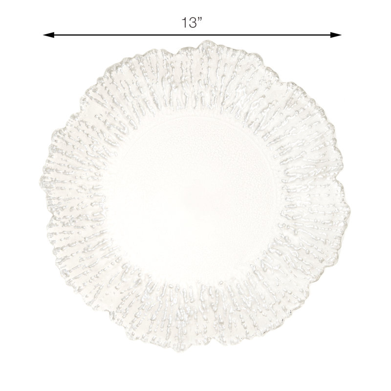 Matthews Glass Abstract Charger, Silver