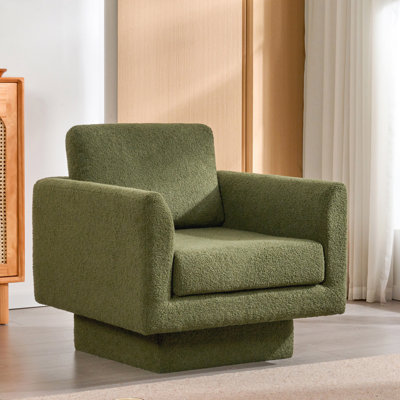 Fauteuil d'appoint pivotant moderne à 360 °, fauteuil rond en sherpa de 30 po de largeur, canapé-lit simple rembourré épais, fauteuil demi-tonneau rembourré confortable, fauteuil de lecture pour salon, chambre de bébé, chambre à coucher, 4 couleu