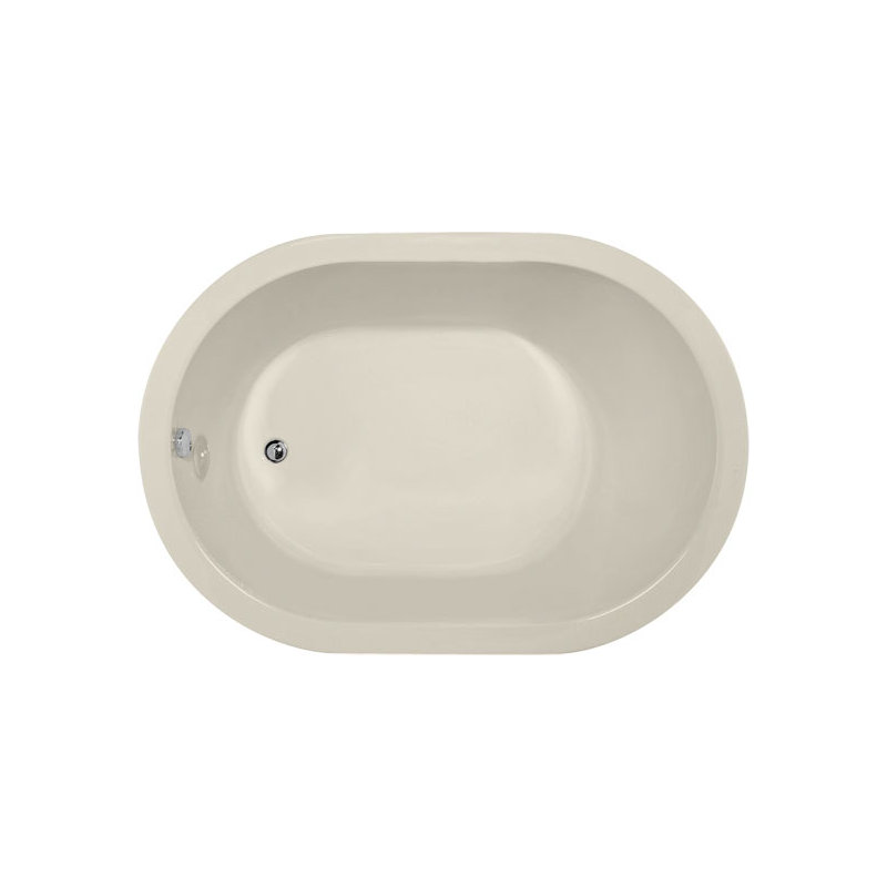 Malia 60'' L Soaking Bathtub, Satin Nickel, Biscuit