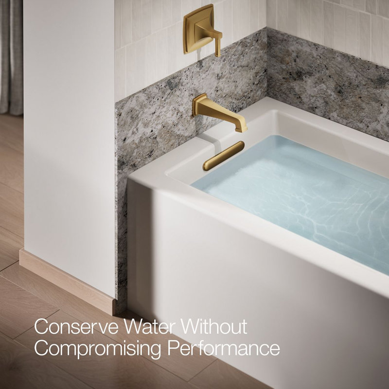 Riff Wall-Mount Non-Diverter Bath Spout, Gold