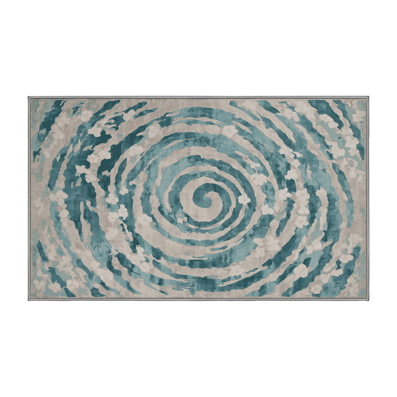 Machine Washable Gray Area Rug, null