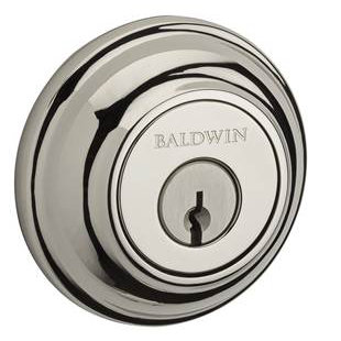 Traditional Round Double Cylinder Deadbolt, Polished Nickel, Keyed Alike