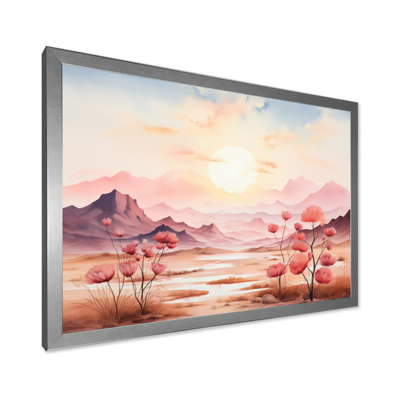 Tranquil Nature IV sur toile, Cadre simple argenté, H 34 po x l 44 po x P 1,5 po