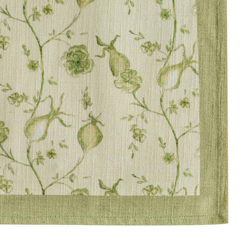 Serviettes de table Dolce en coton naturel vert olive (lot de 4)
