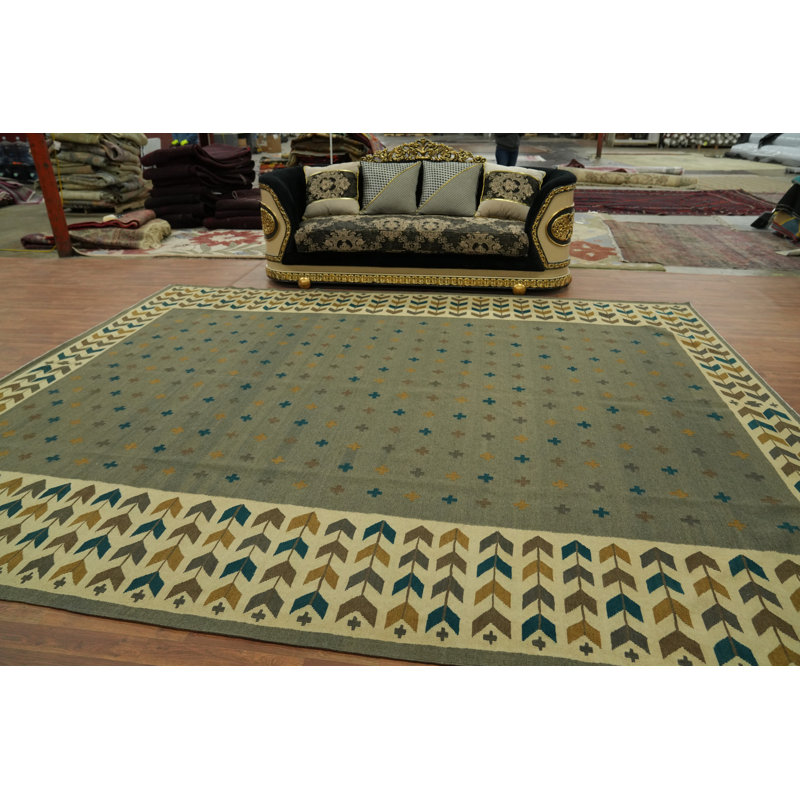 Tapis oriental géométrique Kilim 11 x 14