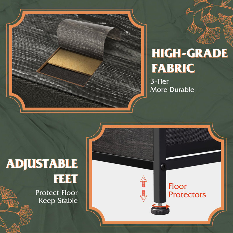Commode 11 tiroirs xinyan, Gris anthracite