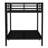 Sturdy Metal Bunk Bed for Adults & Teens, Noise-Free, Space-Saving, No Box Spring Needed, Black-1707893342