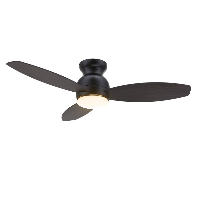 Ventilateur de plafond Honiton avec télécommande, ensemble d'éclairage inclus., 48 po de largeur, Noir, 215 tr / min