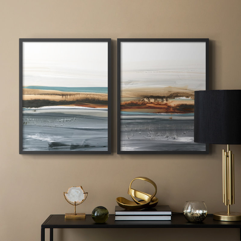 «Sienna Dunes I», reproduction encadrée de qualité supérieure - prête à être accrochée - aucun clou requis - aucun clou requis