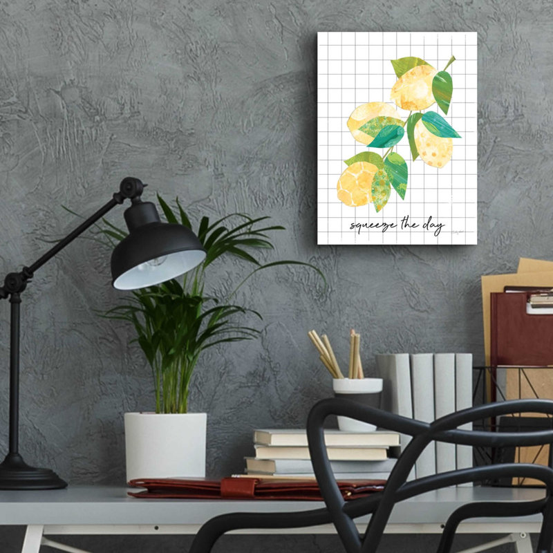 «Summer Lemons Sentiment II» par Courtney Prahl, art mural en verre acrylique, H 16 po x l 12 po x P 0,13 po