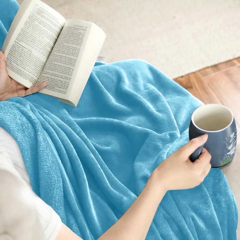 Aspire Homeware Ultra-Soft Hotel Quality Reversible Plain Weave Fleece Throw Blanket, Kingsize (200cm W x 240cm L)