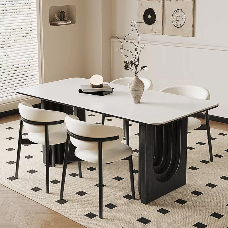 Table de salle à manger rectangulaire de style américain rétro, H 29,53 po x L 55,12 po x l 31,5 po