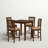 5 Piece Counter Height Dining Table Set Includes a Square Kitchen Table and 4 Linen Fabric Dining Chairs, Mahogany-884897119-848484214-848484213