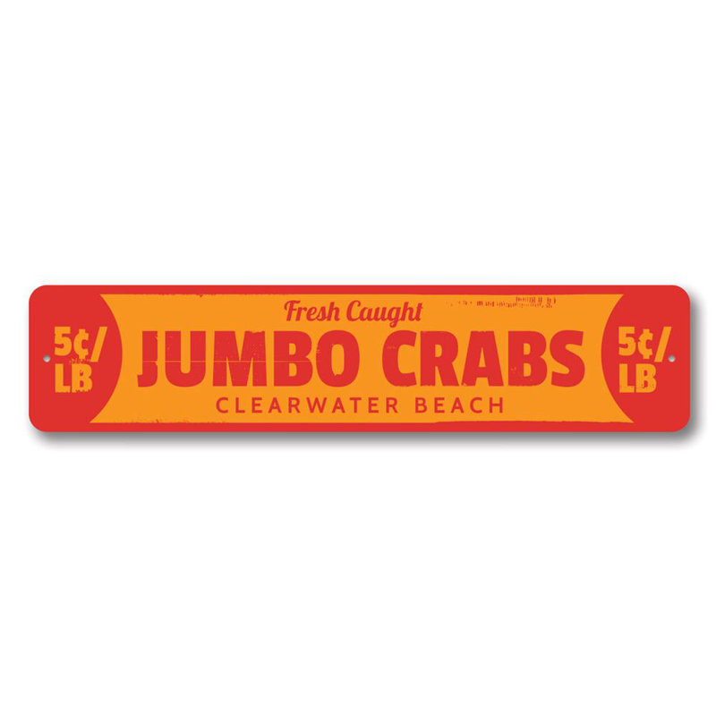 Plaque en aluminium Jumbo Crabs, H 6 po x l 24 po x P 0,06 po