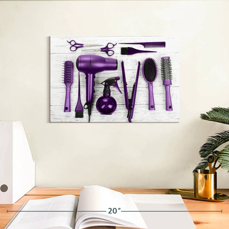 Shuttleworth Purple Hair Salon Tools, 8" H x 12" W