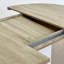Table de salle à manger extensible 59 po x 43 po pour cuisine, rallonge amovible, base, table blanche, placage de chêne