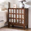 Buffet de rangement à double porte avec accents de Seadrift foncé et miroir, noyer, profondeur de 30,25 po, largeur de 15,29 po, buffet intérieur spacieux, décorations