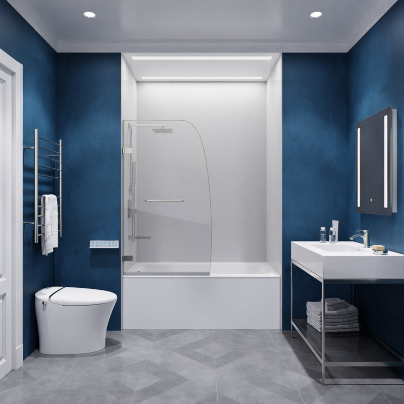 Porte de douche à charnière sans cadre 72 "Consort H, Chrome poli