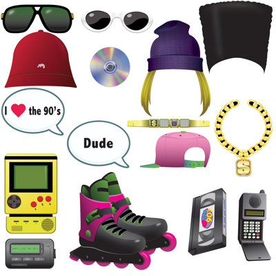 90's Photo Fun Signs - 4"-12" - Pack of 12