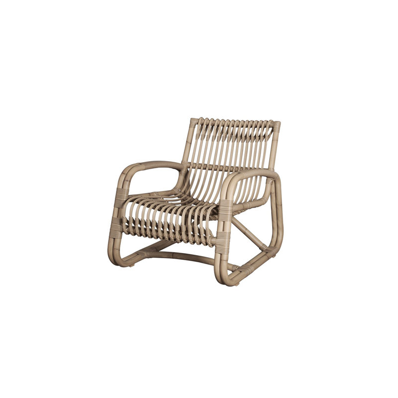 Natural Rattan-Like Outdoor Patio Chair with Arms