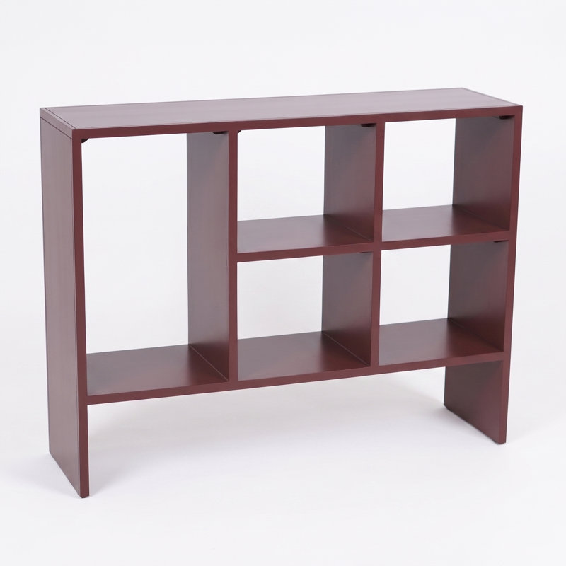 Vale Modern 5-Shelf  Geometric Bookcase, Stylish Bookshelf For Living Room & Home Office, Granate