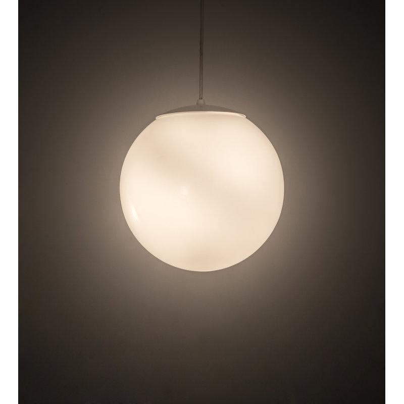 Bola 1 - Light Pendant, White, 12" H x 5" W x 5" D