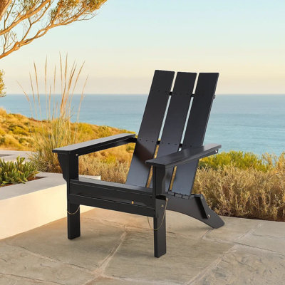 Damione Solid Wood Folding Adirondack Chair