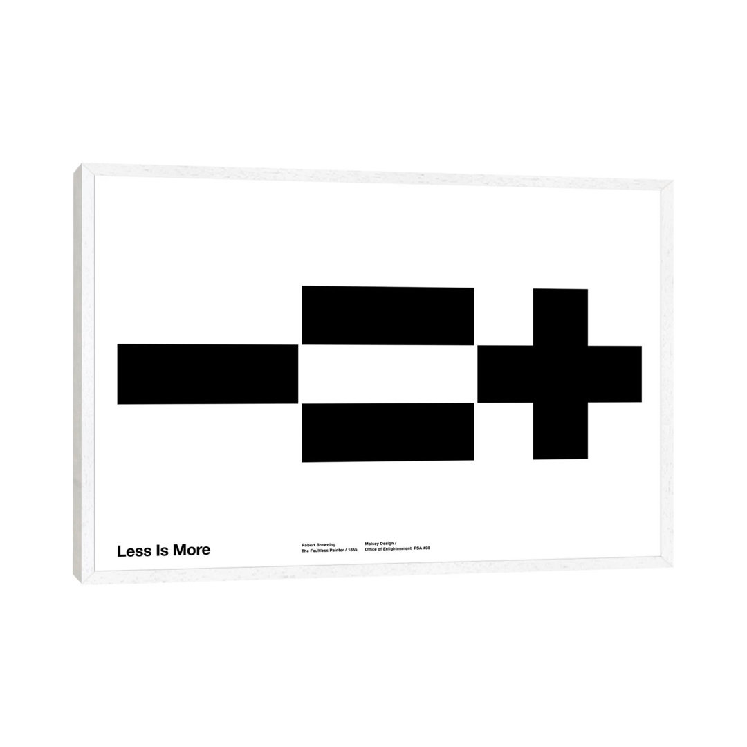 Less Equals More von The Maisey Design Shop - Galerie-verpackte Leinwand Giclée auf Leinwand