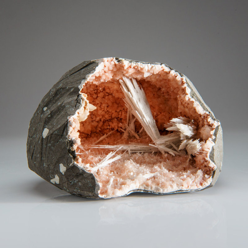 Pink Heulandite with Scolecite Geode from Nasik District, Maharashtra, India