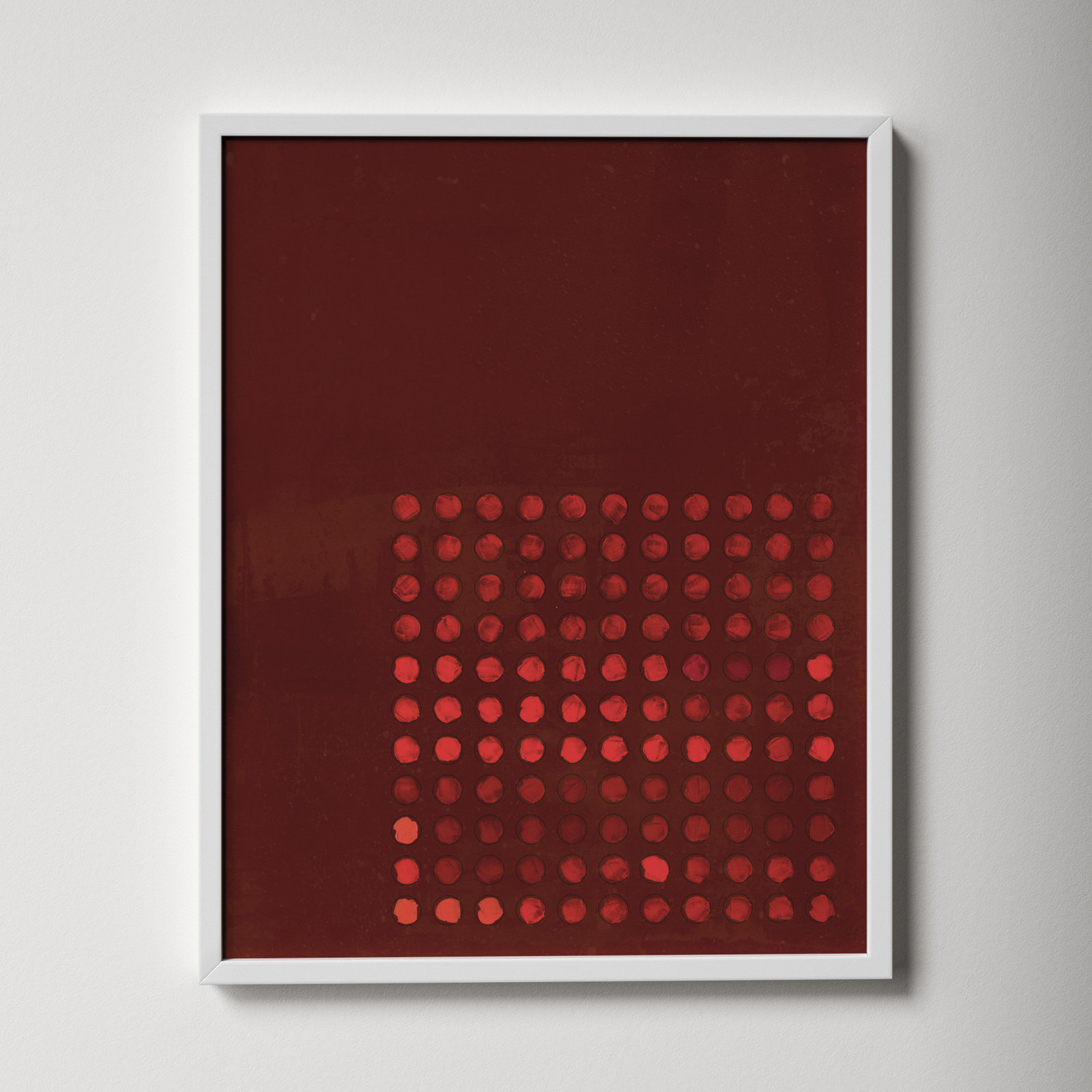 Circles In Squares 7 by Jacques Pilon, 25" H x 20" W x 1.25" D, White