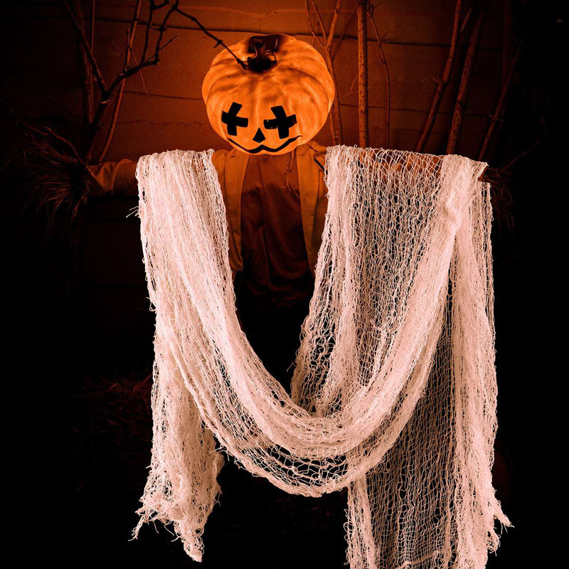 Rideau Halloween Decoration Exterieur Effrayante,Noir Gaze