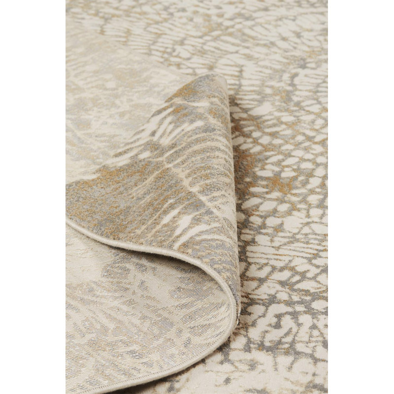 Shabuh Viscose Abstract Indoor Rug, Round 7'9"