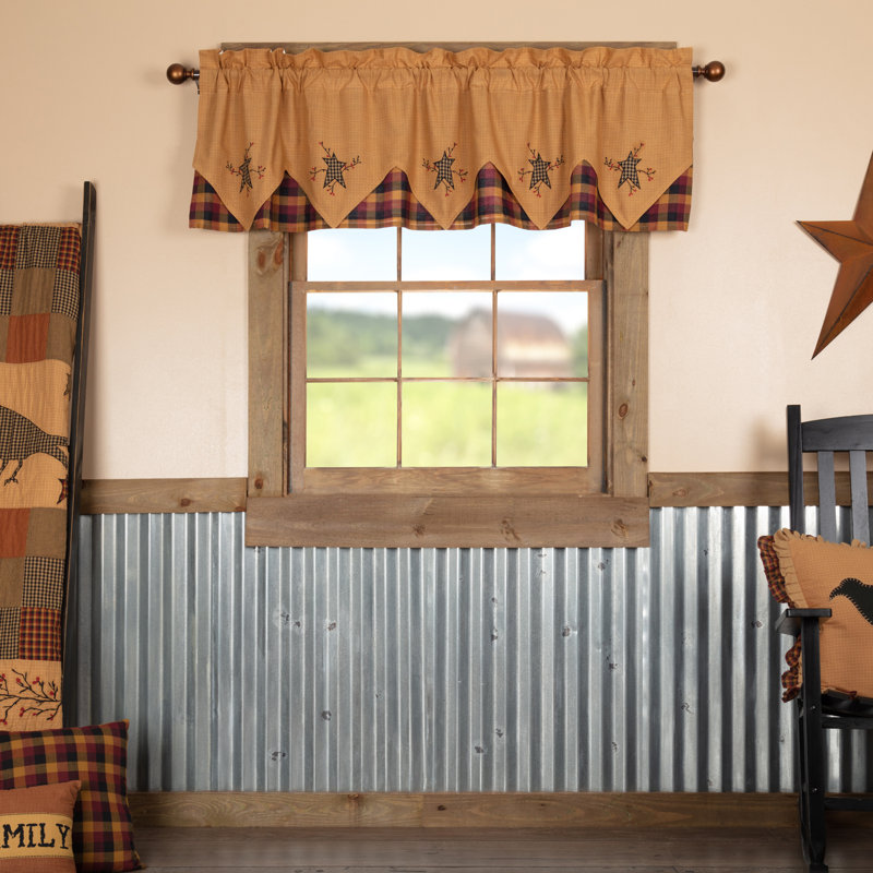 Erekson Cotton Plaid Tailored Window Valance, 20" H x 72" W